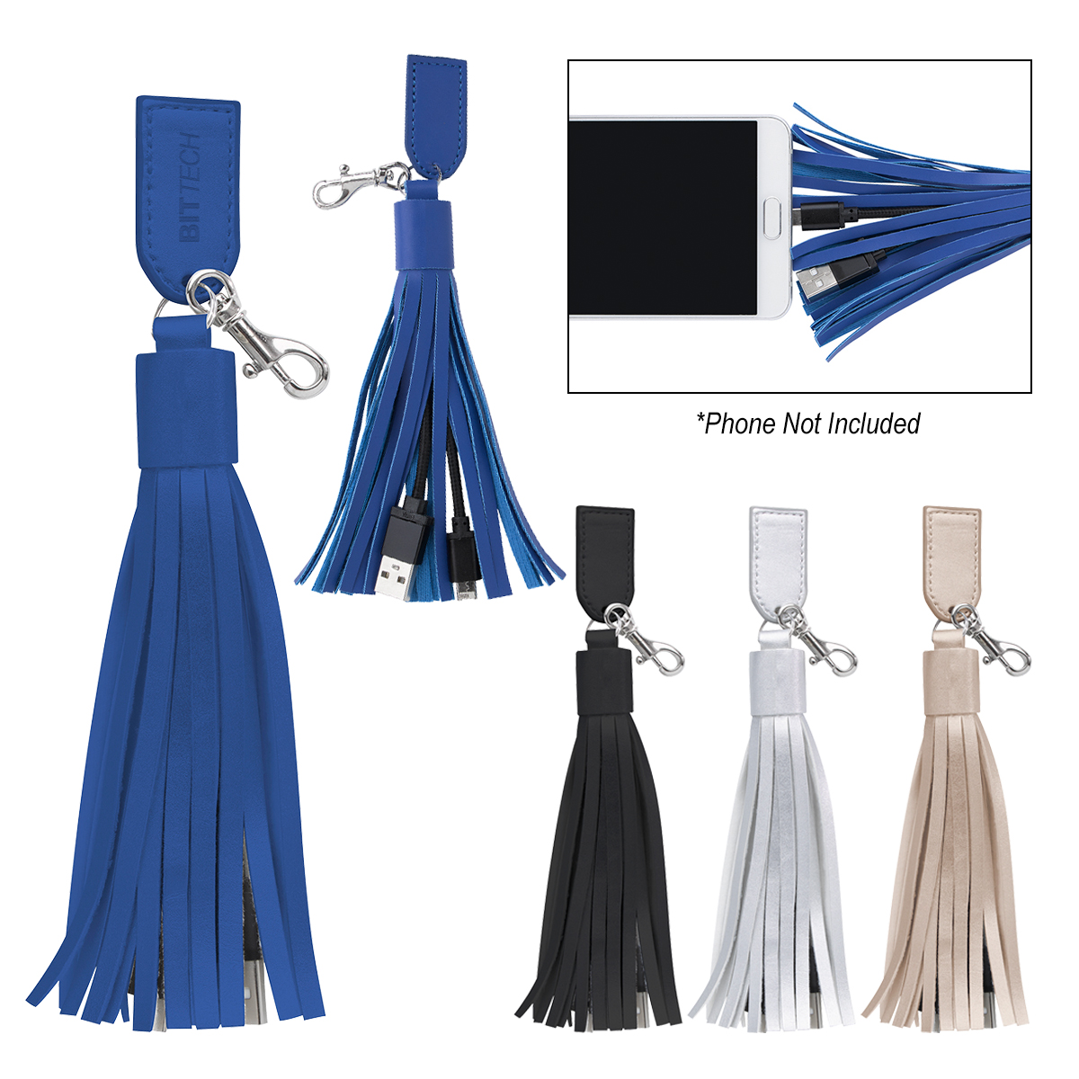 #2966 - 2-IN-1 CHARGING CABLES ON TASSEL KEY RING