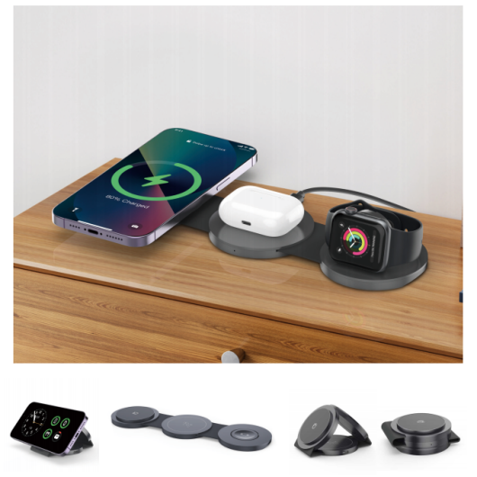 Foldable Magnetic 3 in 1 Wireless Charger