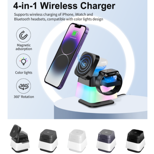 360° Rotary 3 in 1 Wireless Charger 