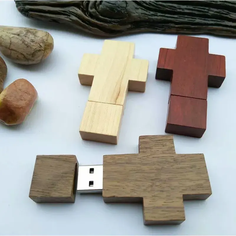 wooden cross usb flash drives