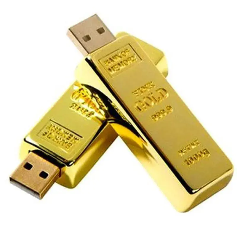 Golden Brick shape USB flash drive