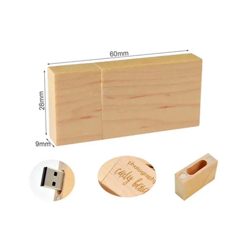 wood square usb flash drives